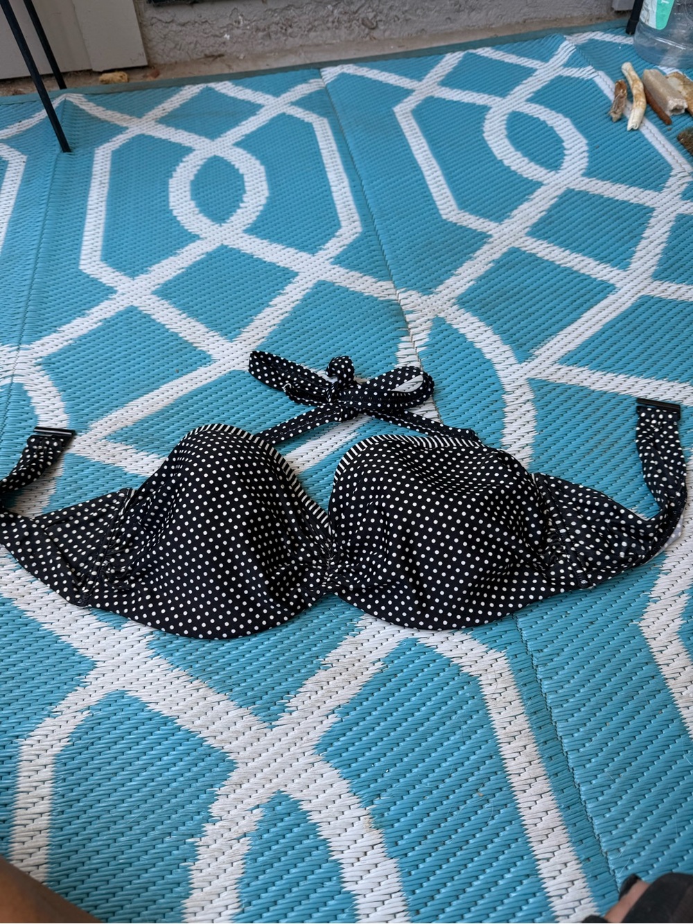Black Polka Dot Bikini Top S.Oliver Size 40D